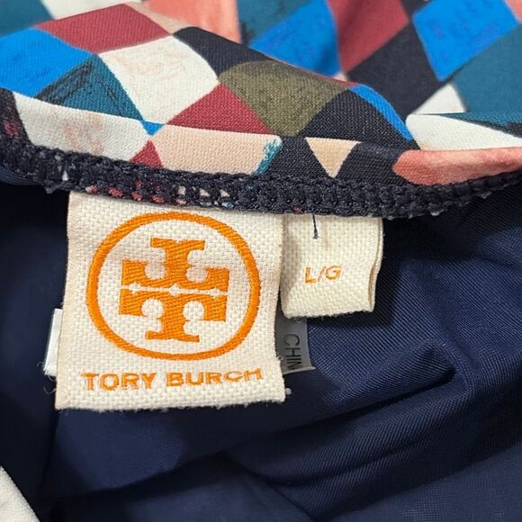 Tory Burch Clemence Cutout One Piece Swimsuit L Multicolor Prism Print Underwire - Picture 6 of 7